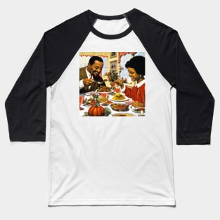 African-American Couple Eating Thanksgiving Dinner Baseball T-Shirt